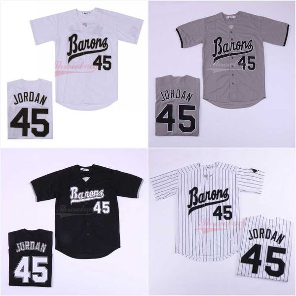 

michael 45# men birmingham barons jerseys button down movie black white grey stitched movie baseball jersey ing, Blue;black