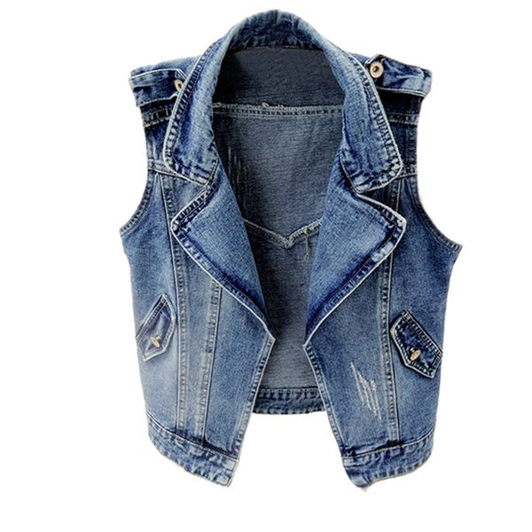 

плюс размер костюм воротник без рукавов жилет джинсовые куртки женщины 2020 весна осень повседневная винтажная твердая джинсовая куртка жиле, Black;white