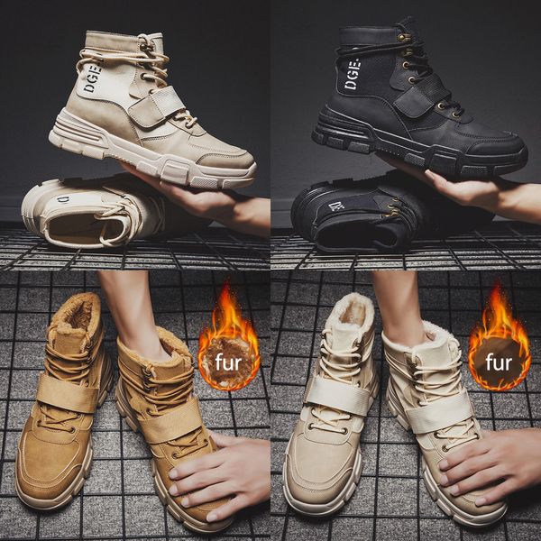 

warm winter men boots comfortable ankle martin boots men #2802, Black