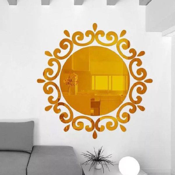

golden sun diy зеркало art наклейка 3d зеркало стены наклейки номер diy украшения