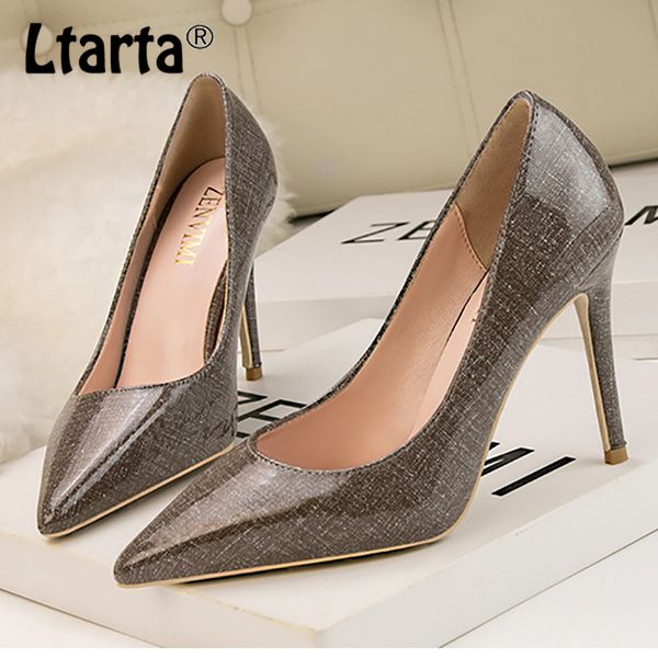 

patent leather women's single shoes pointed high heels were thin female shallow mouth single shoes stiletto wild zwm, Black