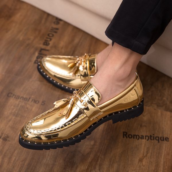 

pointed toe mens casual loafers shoes leather luxury wedding shoes italian tassel men flats office wedding party formal ii, Black