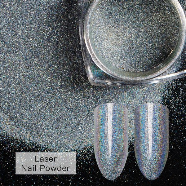 

mtssii 1pc holographic nail powder nail art holo acrylic glitter shimmer dust chrome pigment diy manicure accessory design, Silver;gold