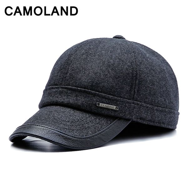 

brand new 2018 baseball cap winter hat fashion hats & caps men thick warm earmuffs snapback winter cap with earflap, Blue;gray