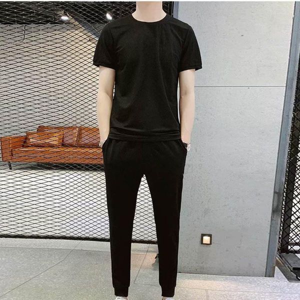 

майках + брюки две пьесы наборы повседневный костюм мужчины / женщины новая мода печати костюм sportwear gyms брюки, Gray