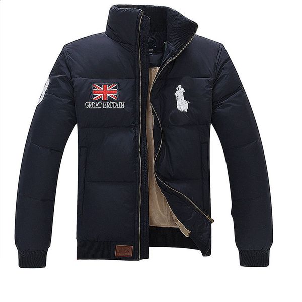 

luxury designer down jacket ralph men lauren classic flag winter mens jacket pony logo warm slim jacket outdoor camping windproof coat, Black