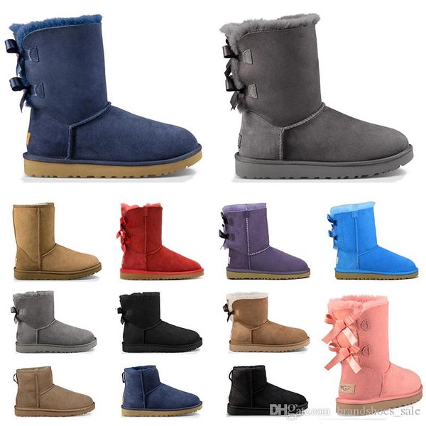 

classic australia designer women fur ankle boots triple black grey navy pink blue fashion luxury snow boot woman winter shoes size 36-41