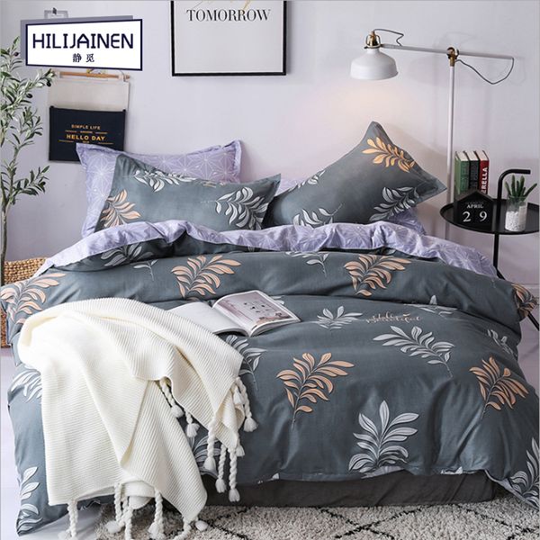 

fashion bedding sets bed linen simple style duvet cover flat sheet 3/4pcs cotton bedding set full king single  bed set 2019