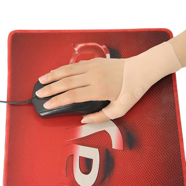 

1pcs silicone gel magnetic therapy wrist thumb support gloves arthritis pressure corrector gloves ys-buy, Black;red
