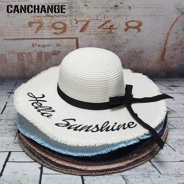 

2019 new weave letter straw hat for women black ribbon large brim sun hats vacation outdoor beach summer caps chapeu feminino, Blue;gray