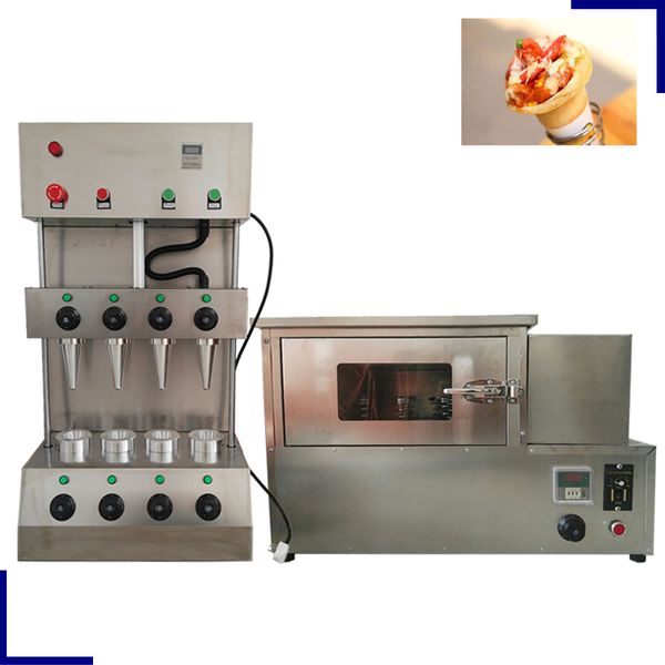 Forno per pizza in acciaio inossidabile con macchina per cono per pizza modello 4 pezzi diretto in fabbrica con supporto e tubo di riscaldamento spedizione gratuita