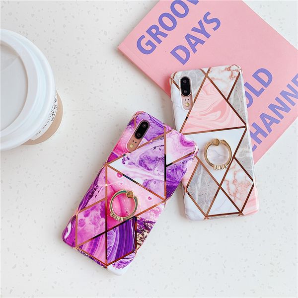 

rhombus marble phone case for huawei p20 lite p30 lite mate 30 soft silicone cover for huawei mate20pro coque