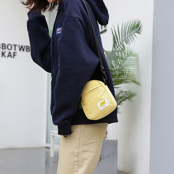 

2019 women mini corduroy shoulder bag female small canvas cross body bags ladies zipper cloth purse shell mobile phone bag tote