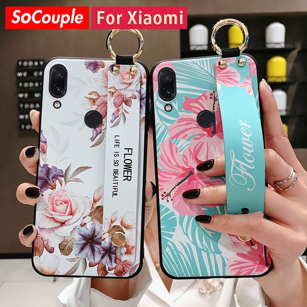 

socouple wrist strap case for redmi note 8 pro 5 6 7pro k20 pro k30 case for xiaomi 8 9 cc9 a3 9 lite 9t tpu phone holder case