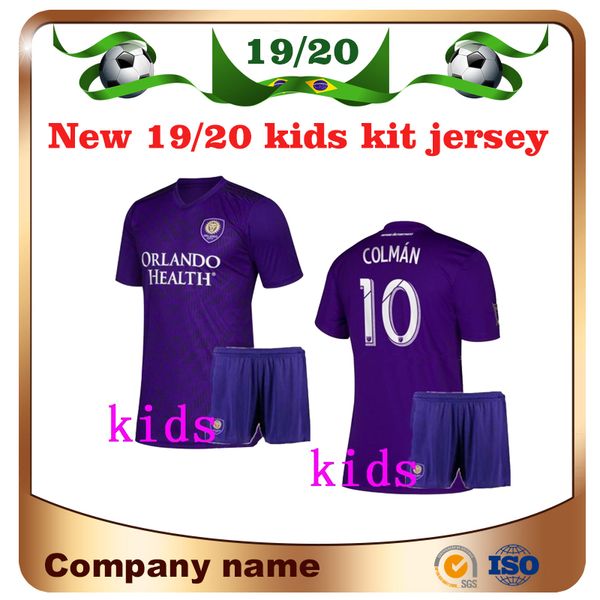 

2020 orlando kids kit home #10 kaka soccer jersey 20/21#10 colman #14 dwyer boys soccer shirt j.mendez patino football uniforms, Black
