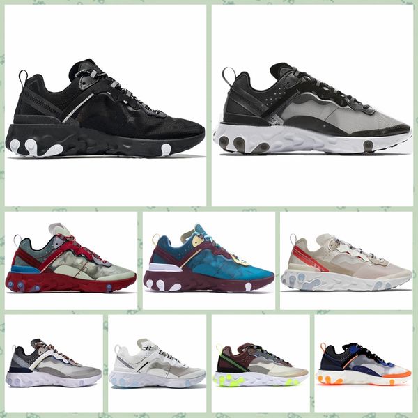 

nrea87 2019 epic react element 87s undercover men running shoes undercover green stripe black women designer shoes sport sneakers 5.5-11