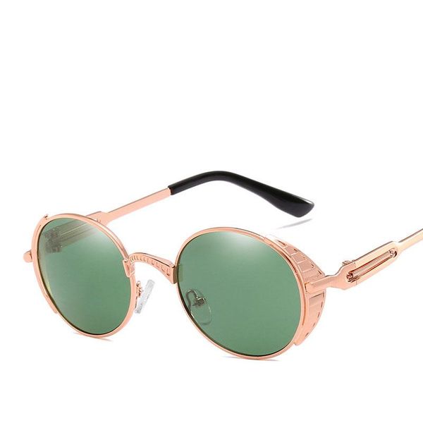 

new steampunk sunglasses for men and women metal frame oval glasses gothic punk eyewear oculos de sol, White;black