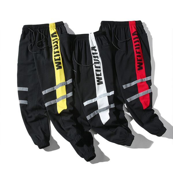 

new selling stretch pants sports men's casual pants fashion korean trend casual, Black