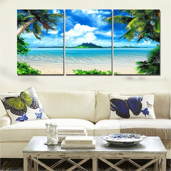 

3 pieces canvas decor wall art paintings seaside print picture set 30*50cm