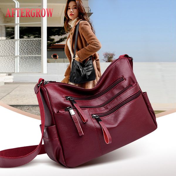 

multi-pocket female shoulder bags 2019 designer good quality leather women crossbody messenger bag daily portable ladies handbag y200623