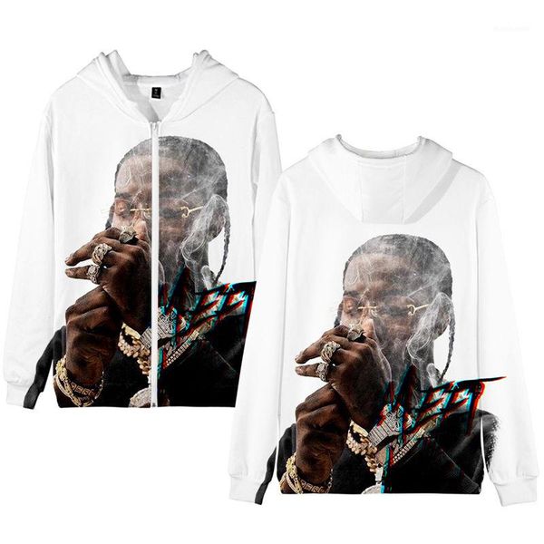 

print mens hoodies long sleeve hooded males pullover hoodies cardigan zipper american hip hop singer rip 3d digital, Black