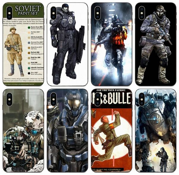 

[tongtrade] video game war soldier military case for iphone 11 pro x xs max 8s 8 7s 7 6 plus galaxy a6 a60 a6s huawei v20 redmi k30 pro case