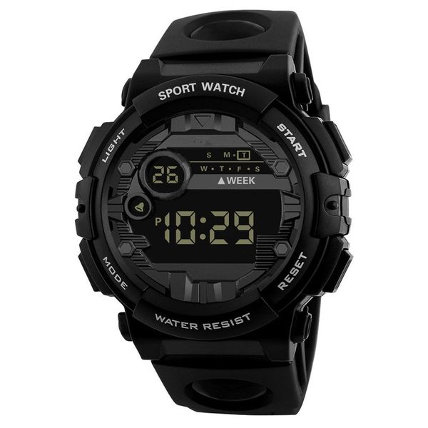 

luxury mens digital led watch date sport men outdoor electronic watch quartz outdoor hiking sport gift, Slivery;brown
