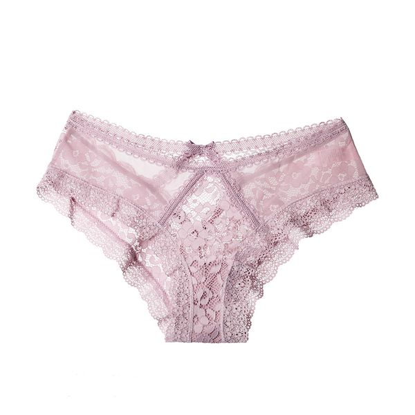 

omysky women underwear sheer lace briefs panties thin hollow out women's breathable lace panties black underwear, Black;pink
