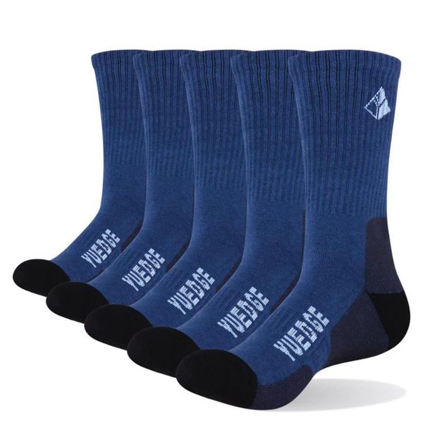 

yuedge men's and women's sweat-absorbent cotton socks sports outdoor climbing riding camping hiking socks (3-5 pairs / bag, Black
