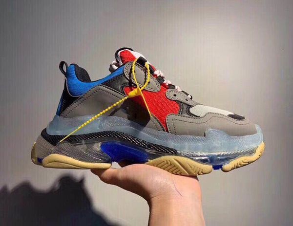 

mens shoes triple s 3.0 fashion designer casual shoes luxury shoe women's combination nitrogen outsole crystal bottom dad casual shoes, White;red