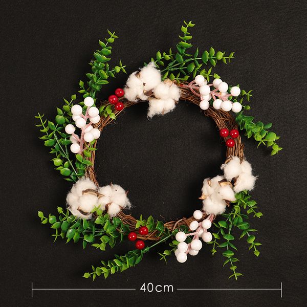 

simulation milan flower garland with green ring ornaments for home door wall hanging flower wreath xmas party decoration