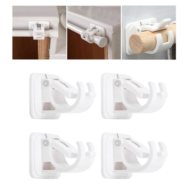 

4/6/8/10xadjustable rod bracket wall curtain hanging rod clips