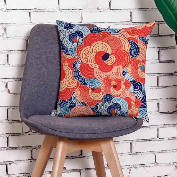 

45x45cm italian printing cushion cover fashion home decorative polyester linen pillowcase comfortable sofa bed cushion cover