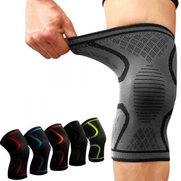 

1pcs fitness running cycling knee support braces elastic nylon sport compression knee pad sleeve for basketball volleyball, Black;gray