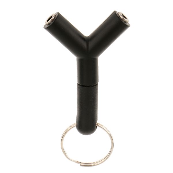 

3.5mm stereo audio jack earphone headphone 2 way y splitter adapter keyring