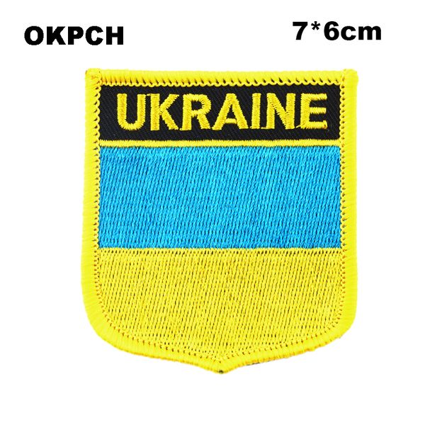 Ucraina Bandiera Ricamo Ferro su Patch Ricamo Patch Distintivi per Abbigliamento PT0186-S