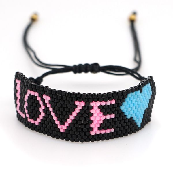 

shinusboho miyuki heart bracelet love letter bracelets pulseras mujer moda 2019 women bohemian insta jewelry couples lover gift, Golden;silver