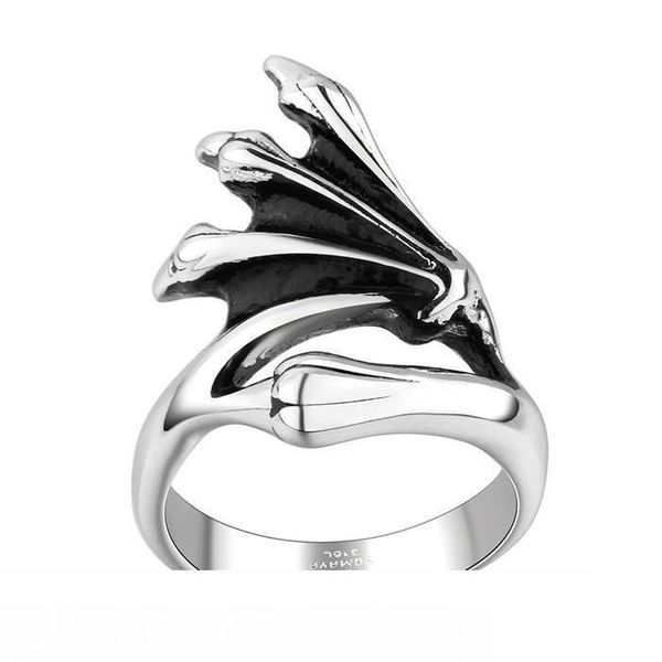 

mens stainless steel rings devil's hand shape vintage silver color retention fashion jewelry good quality s015