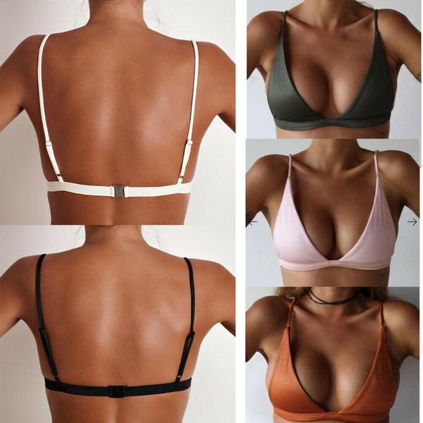 

women casual basic halter swimwear padded bra push up bathing swimsuit bikini beach summer