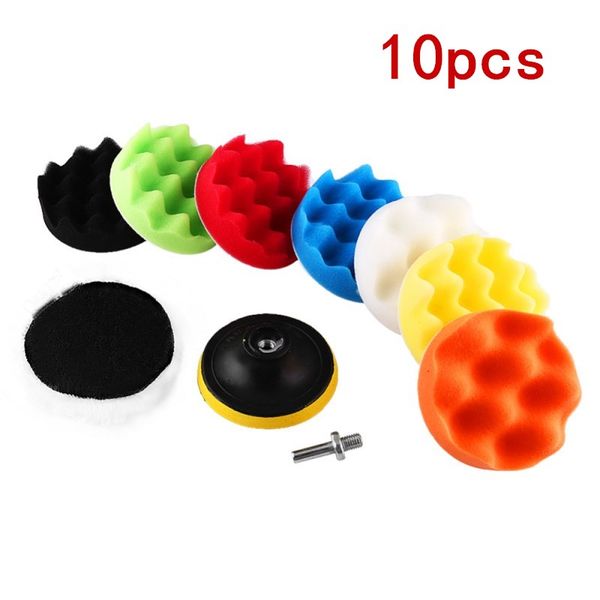 

car polishing pad 3/4/5/6/7 inch 10 pcs/set sponge buffing waxing boat car polish buffer drill wheel polisher removes scratches