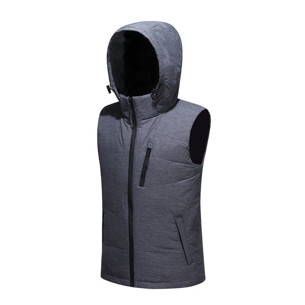 

quality mens winter 90% white duck vests male hooded fashion down waistcoats men sleeveless jacket outerwear vt-9081, Black