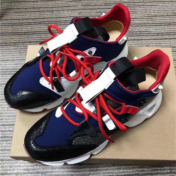 

fashion red is bottom men women designer casual spikes rivets rhinestone shoes dress party walking shoes sneakers chaussures flat shoes, Black