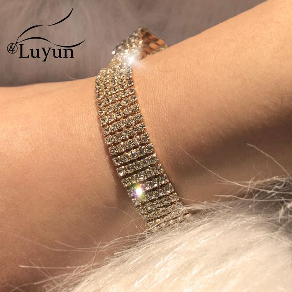 

luyun jewelry bracelets tennis bracelet women's fashion luxury crystal accessories stainless steel bracelets mothers day gift, Golden;silver