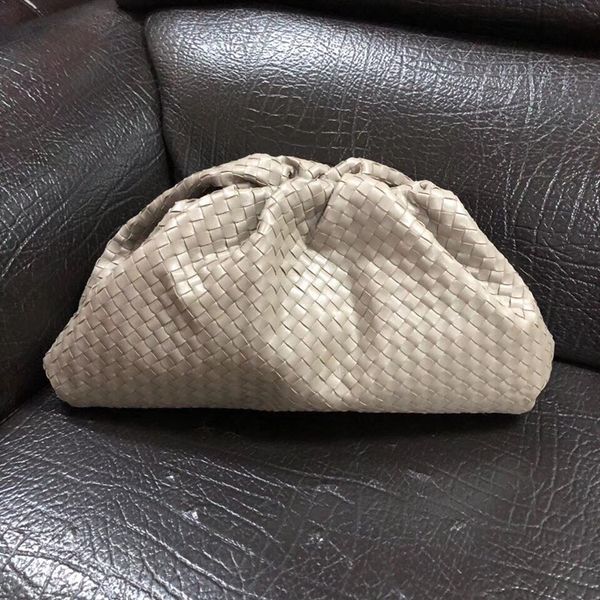 

sell it cloud bag elegant handmade woven genuine soft leather big clutch bags comestic travel bag designer wallet ship