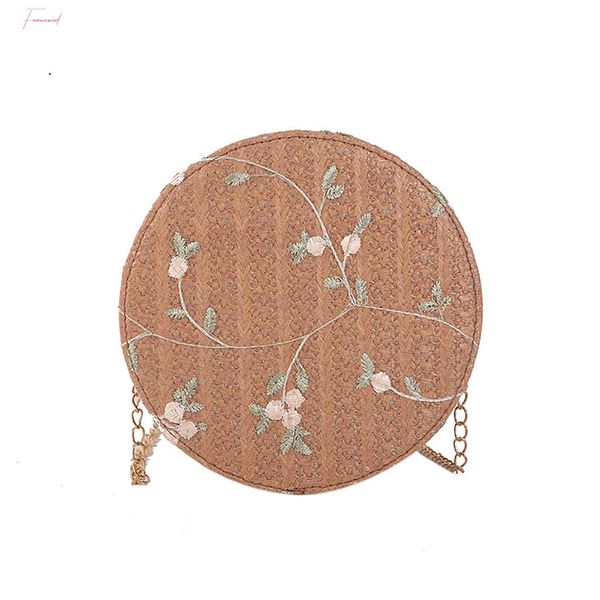 

handbags zipper bags for women2020 new wild messenger packages fashion shoulder bag small round handbag straw package9507