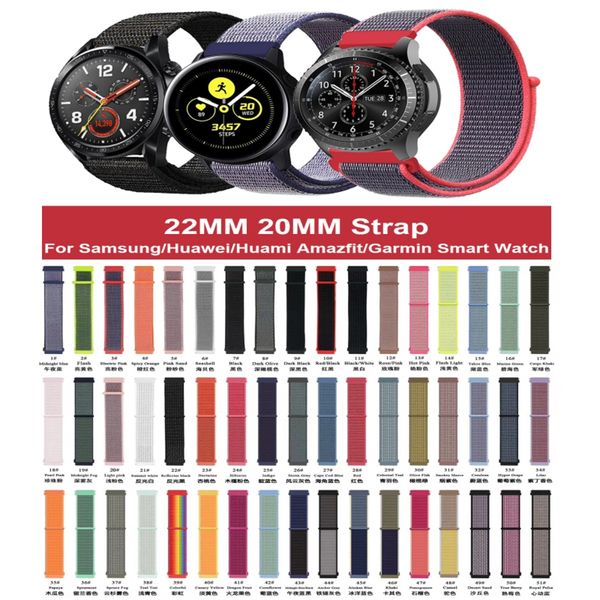 

nylon watch strap for samsung galaxy 42mm 46mm gear s3 sport active 2 22mm 20mm watchband nylon sport loop band