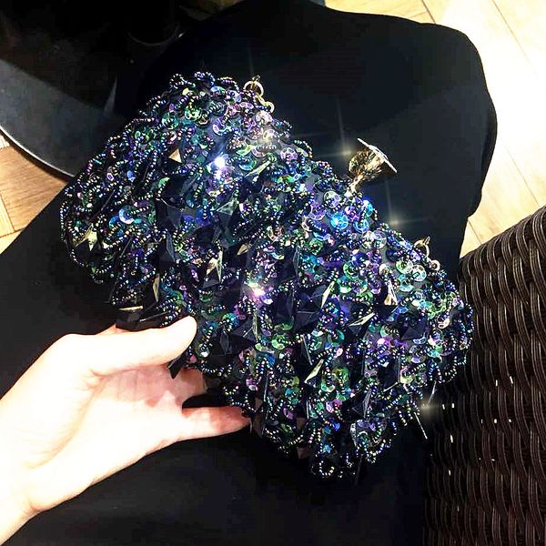 

celebrity crystal diamond dinner bag shiny rhinestone dress female handbag banquet cheongsam shoulder messenger bag