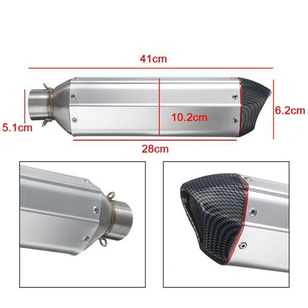 

универсальный 38-51mm motorcycleexhaust глушитель трубы ж / для /// ямаха углеродного волокна