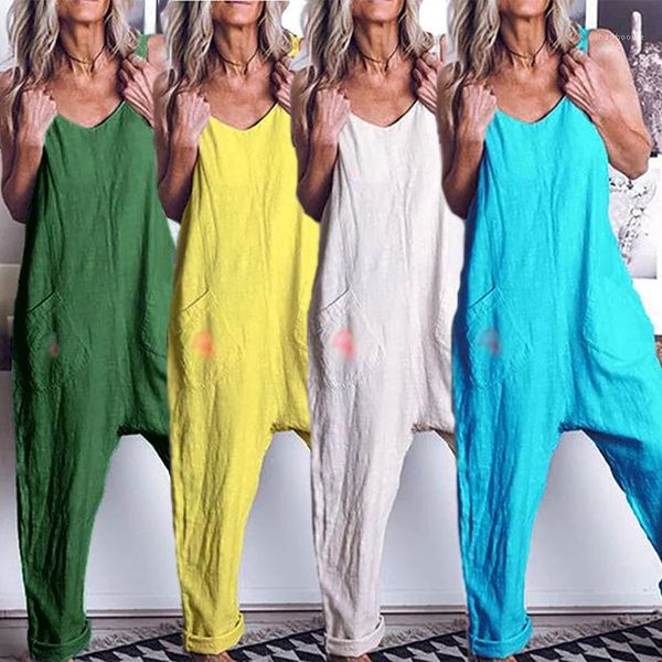 

jumpsuits v neck mid waist solid color sleeveless street style rompers casual female clothing summer womens designer, Black;white