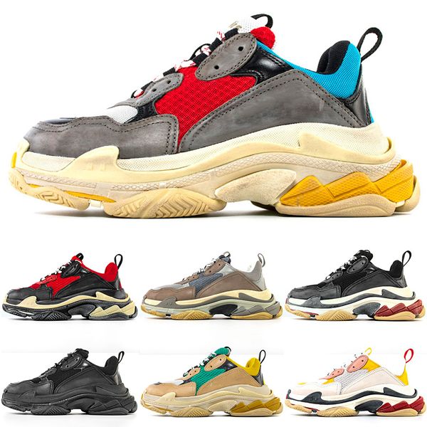 

designer triple s for men women casual shoes pairs 17fw black red mens trainers fashion outdoor dad shoe increasing sneaker size 36-45, White;red